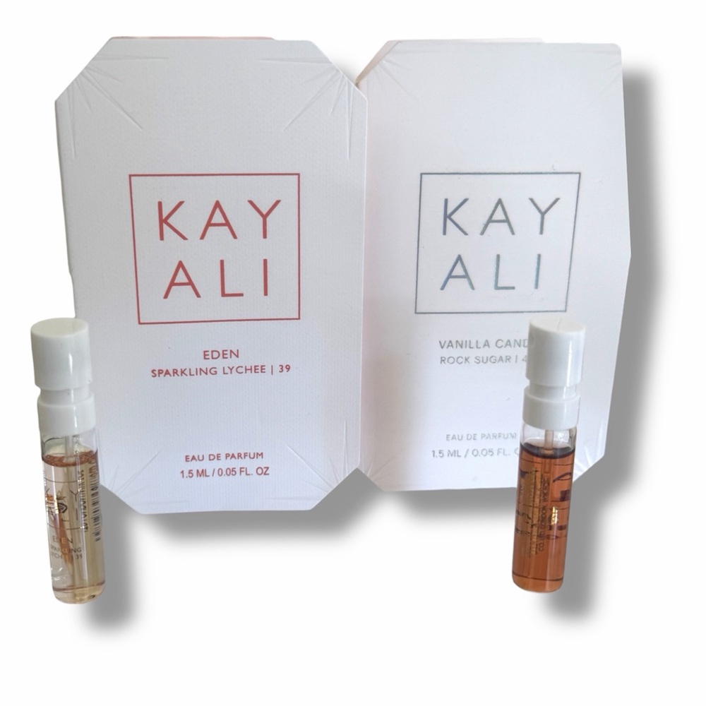 KAYALI Eden Sparkling Lychee | 39 Vanilla Candy Rock Sugar | 42  Sprays